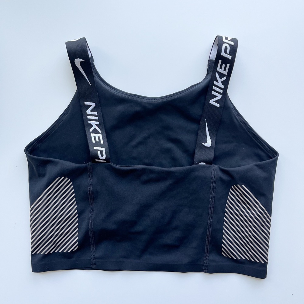 Nike Pro Dri-Fit Shelf Bra Cropped Tank Top Size XS Black - Picture 5 of 11